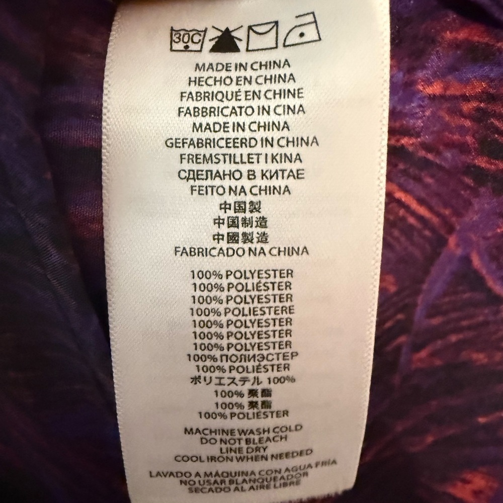 Michael Kors Purple Peacock Print Blouse, Sz Sm, Oversized - Picture 9 of 9